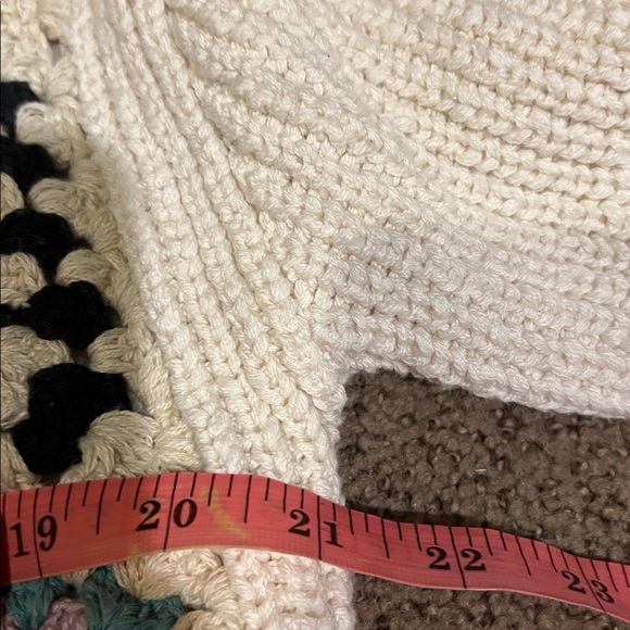 Free people Ambrose crochet sweater pullover granny square dropped sleeve - Picture 6 of 8